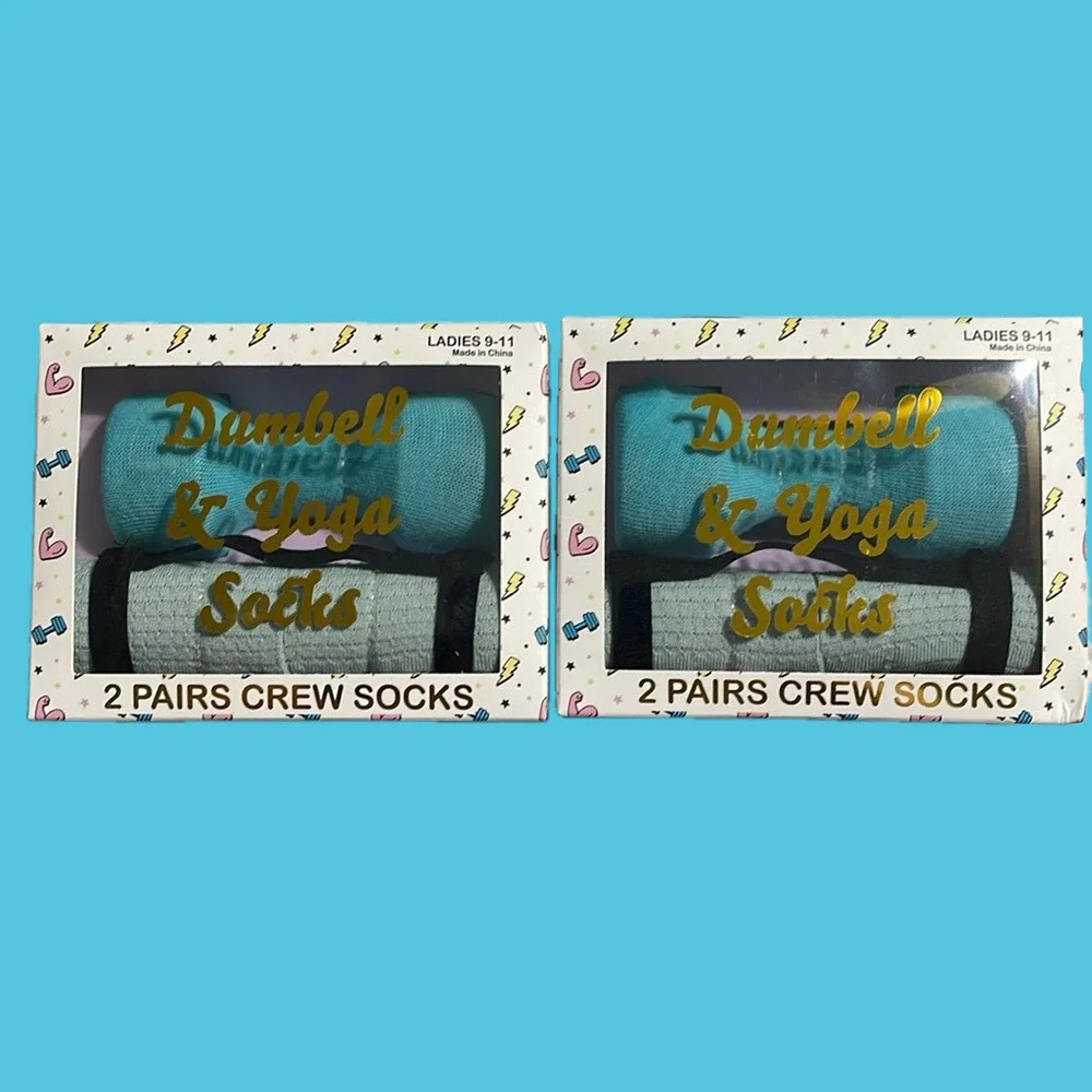 New set/2 ladies crew socks 9-11 gift set